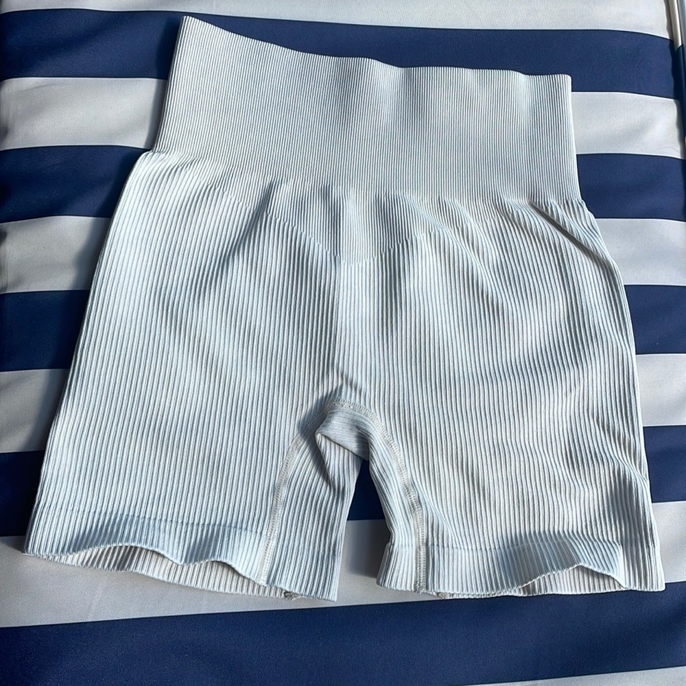 Cream workout bike shorts